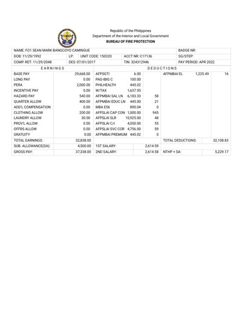 payslip portal bfp|BFP SDLIS .
